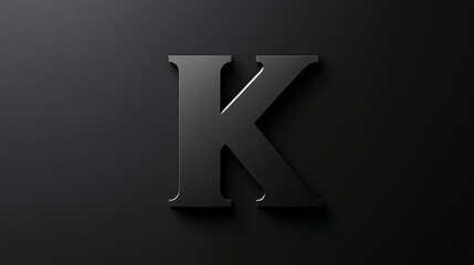 3D letter "K" freestanding on white background, alphabetic element.