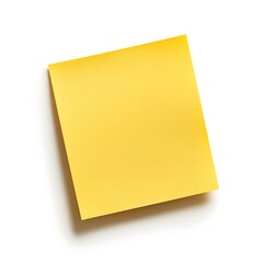 Bright Yellow Sticky Note on White Background