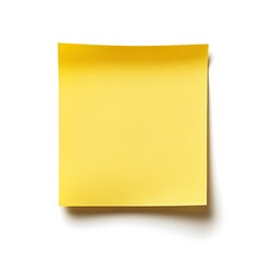 Bright Yellow Sticky Note on White Background