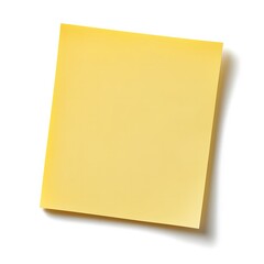 Fototapeta premium Bright Yellow Sticky Note on White Background