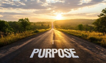 Finding Your Purpose: A Journey Down a Winding Road at Sunset