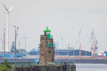 Molenturm, small lighthouse at the port of Bremen, Germany