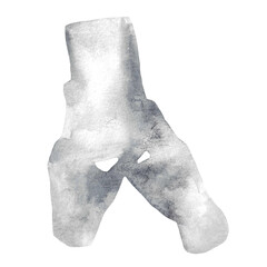 Watercolor illustration icon by hand and abstract device, isolation on a white background