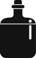 Simple vector icon of a vintage hip flask for alcohol, isolated on white background