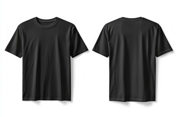 Black Tshirt Mockup Front and Back Isolated created with Generative AI