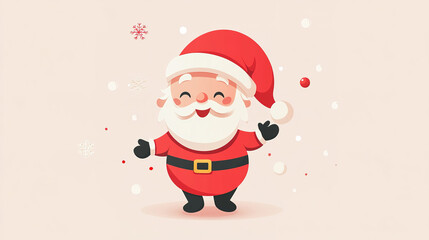 Adorable Santa Claus for Christmas, featuring a cheerful and charming design. The image captures Santa in a classic red suit with a friendly smile, 