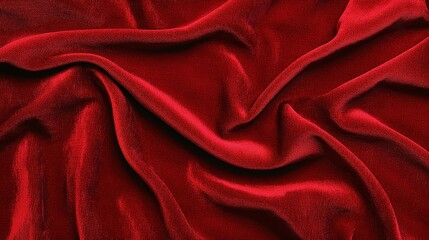 Obraz premium Red Velvet Fabric Draped Background Texture