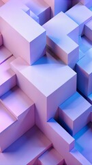 Obraz premium Abstract geometric composition featuring a series of rectangular and cubic shapes arranged in a three-dimensional pattern.