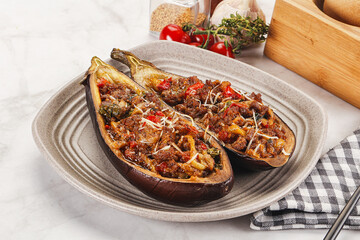 Baked eggplant with minced meat