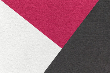 Texture craft white, purple and black paper background, macro. Vintage abstract magenta cardboard