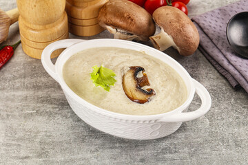 Delicous mushroom champignon cream soup