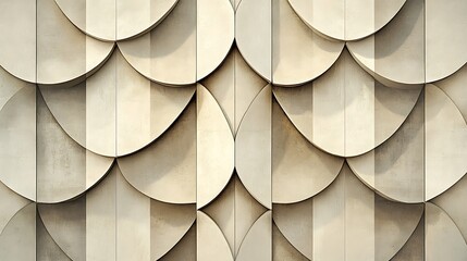 Obraz premium An abstract beige geometric pattern creates a detailed architectural wall design, intricate and modern.