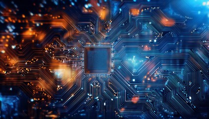 Obraz premium Intricate circuit board. Generated image