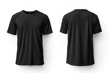Naklejka premium Black Tshirt Mockup Front and Back Isolated created with Generative AI