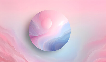 Obraz premium A 3d pink sun above the cloud pink pastel gradient