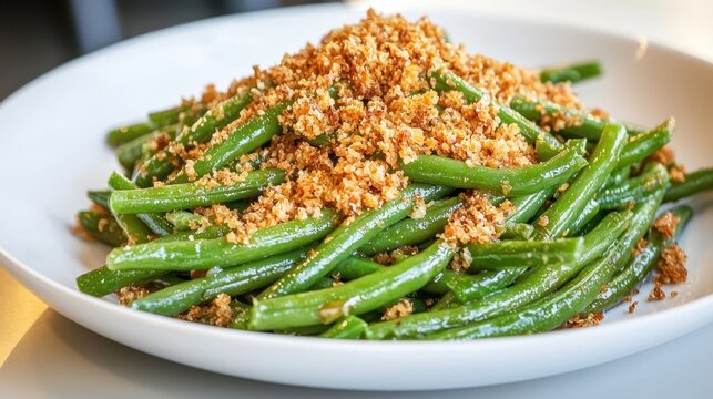 Green Beans with Crispy Breadcrumbs  Delicious Side Dish