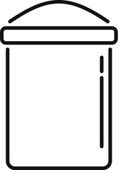 Simple outline icon of a closed rectangular container with a handle for bulk materials