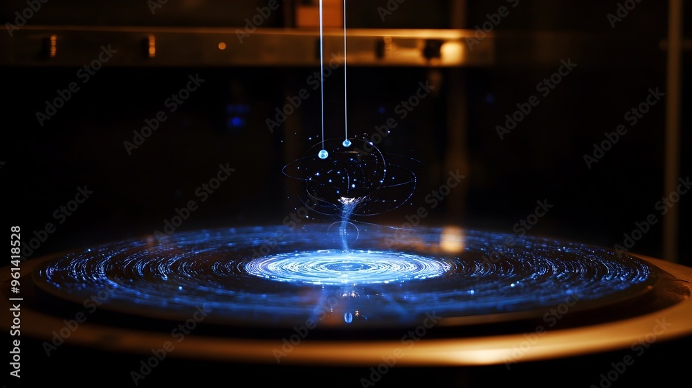 Poster holographic visual representation of the forces and dynamics acting on a pendulum in a classical mec