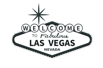 Welcome to Las Vegas sign icon. Star shape. Black classic retro symbol. Nevada sight showplace. Greeting card, banner, sticker print template. Flat design. Isolated. White background. Vector © worldofvector