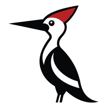 recommend clip art: Solid color Ivory-billed woodpecker animal vector design