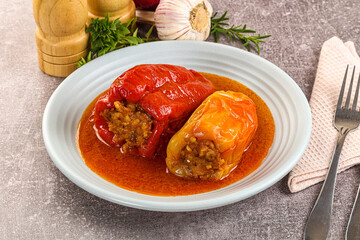 Stuffed bell pepper with meat
