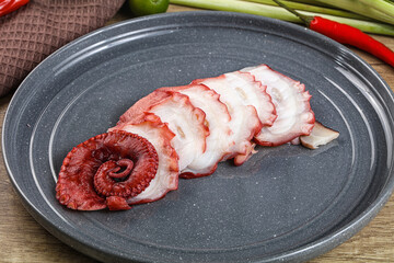 Raw octopus sashimi snack apetizer