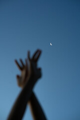 Hands with Moon