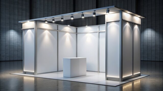 * Modular booth with adjustable panels for easy graphic changes and customizable LED lighting to create a dynamic
