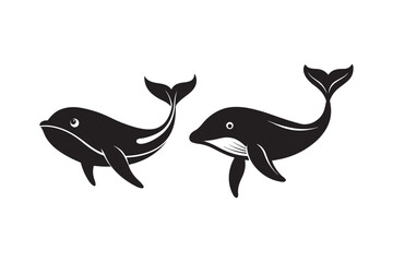 Whale  silhouette vector illustration, Whale  silhouette vector, Whale  silhouette PNG