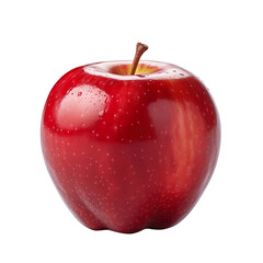 Fresh red apple isolated on transparent and white background