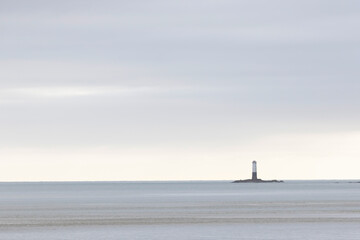 Sunset over the S&eacute;nequet-lighthouse or the Channel on Cotentin peninsula, Manche, France