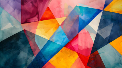 Geometric Abstract Watercolor art drawing style