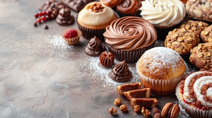 A detailed view of a school bake sale flyer or poster, featuring images of baked goods with a clean background and lots of copy space for sale information and event details.