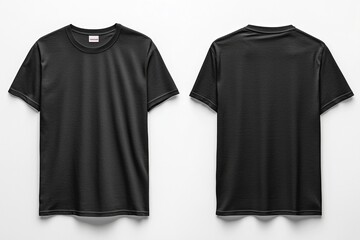 Naklejka premium Black Tshirt Mockup Front and Back Isolated created with Generative AI