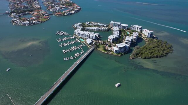 Ephraim Island And Surroundings In Paradise Point, Gold Coast, Australia - Aerial Shot