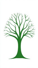 Green Tree Symbol on White Background Represents Growth and Nature Concepts