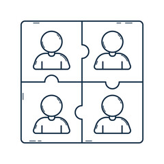 Teamwork business development line icon