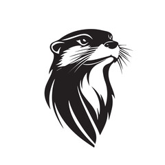 Otter in cartoon, doodle style . Image for t-shirt, web, mobile apps and ui. Isolated 2d vector illustration in logo, icon, sketch style, Eps 10, black and white. AI Generative
