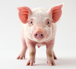 Adorable Pink Piglet Portrait