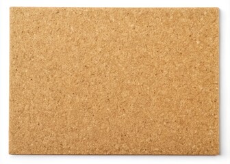 Realistic cork sheet with a natural finish and textured surface, ideal for creating authentic mockups and