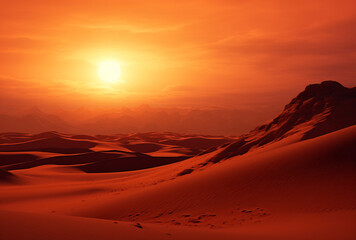 Fototapeta premium Sunset Embrace in the Desert Dunes
