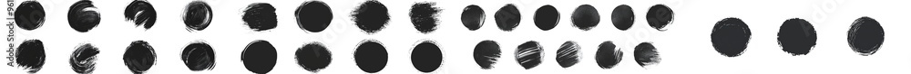 Canvas Prints Grunge circle brush. Modern isolated web elements. Ink frames set. Black abstract grunge circle. Modern brush stroke. Stock photography.