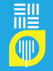 colorful abstract art and geometric shape wall decoration