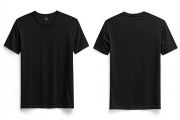 Black Tshirt Mockup Front and Back Isolated created with Generative AI