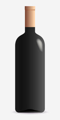 Vine label mandala gold style on black background bottle mock up vector 10 eps