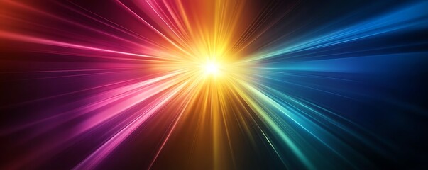 Obraz premium Vibrant light burst featuring radiant colors and dynamic rays, perfect for backgrounds and creative design projects.