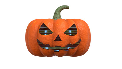 Halloween Pumpkin on Transparent Background png.