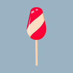 Christmas lollipop isolated. Peppermint striped candy red and white.