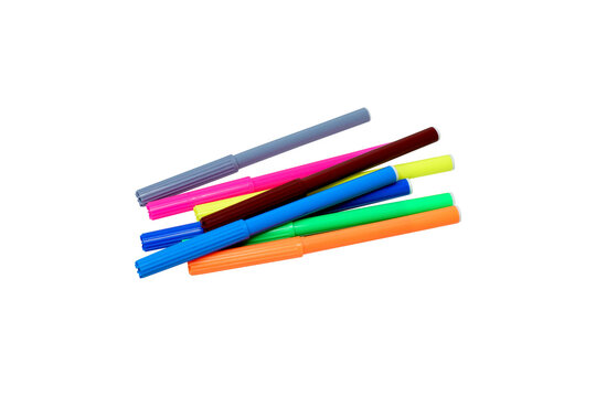 colorful markers on white background clip art preview