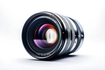 Modern DSLR lens isolated on white